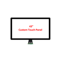 Personnalisé OEM Grande 43 pouces Cadre Ouvert PCAP Projeté Multi Écran Tactile Capacitif Panneau de Capteur avec L'interface D'USB Bas NRE coût