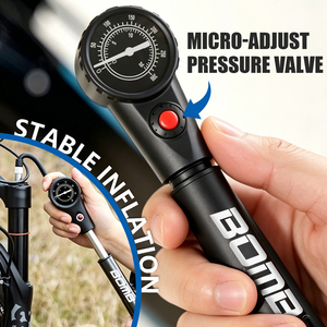 Pompe à vélo BOMB avec manomètre haute pression 130-160PSI, gonfleur d'air manuel pour le cyclisme - Product Image 4