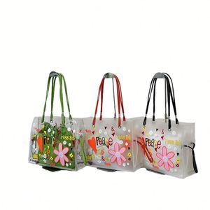 New Durable Fashion Women Handbags Open <b>Top</b> Large Capacity <b>PVC</b> Bags with Polyester Lining for Young Ladies - Product Image 4