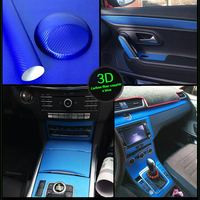 3d Texture Noir rouge Bleu orange argent accessoires d'intérieur automobile films de décoration en vinyle personnalisés autocollant en fibre de carbone pour voiture