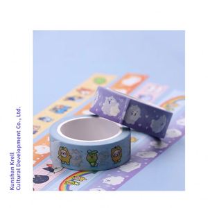 Ruban Washi Personnalisé avec Logo Imprimé en Couleur, Super Longue Boucle, Motif Dessin Animé Mignon, pour Cadeaux DIY et Matériel de Journalisation Créative - Product Image 1