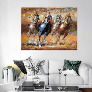 <span class=keywords><strong>Peinture</strong></span> sur toile <span class=keywords><strong>Cheval</strong></span> et cavalier <span class=keywords><strong>Peinture</strong></span> par numéros Peint à la main Décoration intérieure <span class=keywords><strong>Peinture</strong></span> à l'huile par numéros Art mural moderne Cadeau fait main - Product Image 5