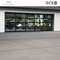 Porte de garage moderne pliable en verre miroir noir multi-tons avec système de verrouillage électrique haute sécurité pour usage extérieur de villa