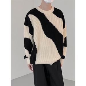 Suéter de Punto Holgado con Cuello Redondo y Diseño Milk Clash para Parejas, Moda Masculina y Femenina - Product Image 6