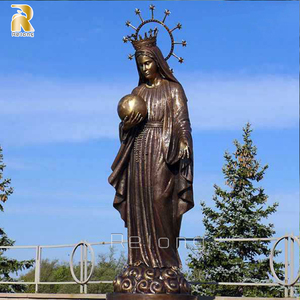 Reslong Chất lượng cao cuộc sống-kích thước đồng của chúng tôi phụ nữ của gõ Tượng điêu khắc cho ngoài trời Nhà thờ trang trí - Product Image 6