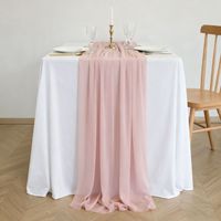 Chemin de table en mousseline transparente pour mariage, événement, maison, anniversaire, baby shower, vert sauge, rose, or, chemin de table décoratif pour salle à manger