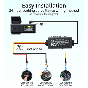 Kit de câblage micro <span class=keywords><strong>USB</strong></span> professionnel pour caméra de tableau de bord et caméra de rétroviseur, câble d'<span class=keywords><strong>alimentation</strong></span> <span class=keywords><strong>5V</strong></span> 3A pour voiture, mode stationnement 24H avec kit de dérivation de fusible - Product Image 3