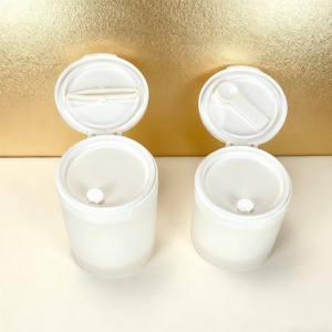 Wholesale Luxury Double-layer PP Flip Cream <b>Jar</b> with Clip 50g 100g 120g 150g 200g Custom Logo White PP <b>Plastic</b> Body Cream <b>Jar</b> - Product Image 3