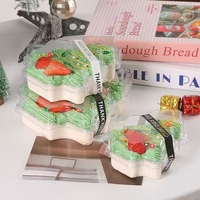 Boîte d'emballage en plastique en forme de sapin de Noël pour animaux de compagnie, nouveau design, avec couvercle, boîte d'emballage créative pour gâteaux, boîte à biscuits pour desserts cuits