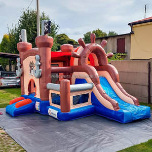 Hupfburg pirata inflable gran casa de rebote castillo inflable <span class=keywords><strong>saltarin</strong></span> con tobogán - Product Image 1