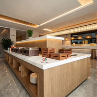 Comptoir de bar LED en acrylique marbré sur mesure, grand format, design élégant, comptoir de buffet incurvé