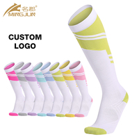 Calcetines de fútbol con logotipo personalizado, transpirables, cómodos, de secado rápido, para deportes al aire libre, calcetines de compresión