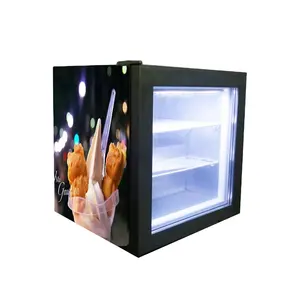 Fabrika 55L Gelato dondurma Mini ekran kompakt dondurucu ile cam kapi
