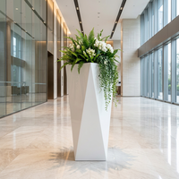 Pot de plantation décoratif en acier inoxydable, jardinière métallique grande et haute, vase à fleurs pour jardin, centre commercial, usage intérieur