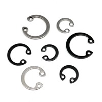 1 Box M8-M24 Assortment Kit Set C Type Internal Circlip Retaining Hole Clip Snap Ring GB893 304 Stainless Steel Black 65mn Steel