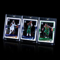 Porte-cartes transparent en acrylique tendance avec fermeture magnétique à une touche pour cartes de sport et de visite – Étui de rangement et de présentation