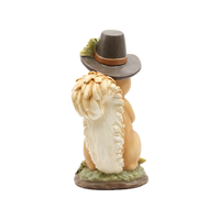 Statue de jardin en résine Écureuil, Écureuil de Thanksgiving avec chapeau de pèlerin et lumière LED en forme de gland, Décoration de jardin, Fourniture en gros B2B