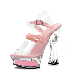 Zapatos de Tacón Alto de 14CM Estilo Diablo Gótico para Pole Dance, Plataforma Transparente Impermeable para Espectáculos de Verano - Product Image 3