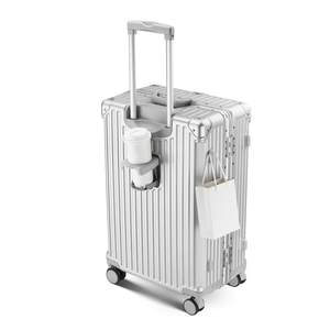 Valise de voyage d'affaires à double fermeture éclair, fabrication de valises, séparation sèche et humide, doublure humide, serrure douanière TSA, chariot en aluminium PC - Product Image 2