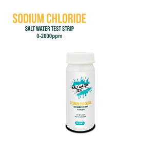 Bandes de test pour eau salée 0-6000 PPM Chlorure de sodium (NaCl) Salinité de l'eau d'aquarium et de la saumure 50 pièces par flacon - Product Image 1