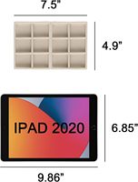 Ensemble de plateaux empilables en velours Frebeauty pour bijoux et rangement, 7 emplacements, organisateur de bagues, beige, 4,92 x 3,74 x 0,9 pouces