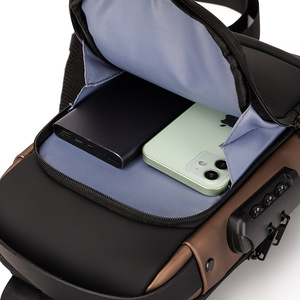 Men's Chest Bag Black Solid Color Fashionable Everyday Use Breathable Crossbody Bag - Product Image 2