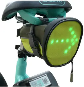 Bike Saddle Bag Bicycle Saddle Bag Under Seat, LED Turn Signal Direction Cycling Saddle Bag