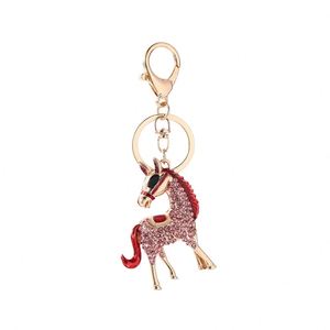 2026 Souvenirs Cute Rhinestone Embellished Colorful Little Horse Keychain Zinc Alloy Animal Accessory Bags and Keychains Model - Product Image 1