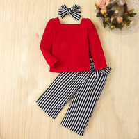 Ensemble de vêtements pour filles personnalisées, tenue pour enfants printemps automne, nœud, t-shirt à manches longues et short, ensembles de vêtements 5-14 ans