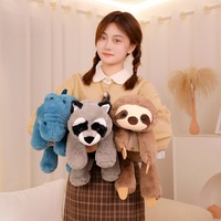 Peluche de luxe en peluche douce et lestée Crocodile Paresseux Anxiété Renard Dragon Animaux Oreiller Jouet lesté