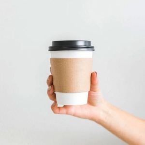 Manchons de gobelets en papier réutilisables, écologiques, jetables, recyclables, imprimés avec logo personnalisé, biodégradables, pour boissons chaudes à emporter - Product Image 5