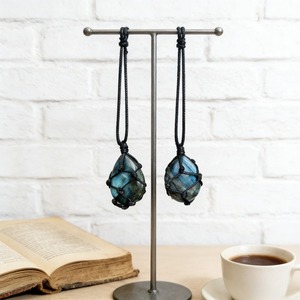 Pendentif en labradorite naturelle chatoyante sur cordon, cristaux de guérison, collier pendentif pour cadeau - Product Image 6