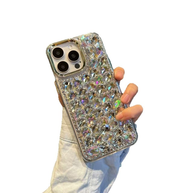 AilesTecca Rhinestone Decor Rhinestone Phone Case for iPhone 16 Pro Max 16 15 14 13 12 11 Pro Plus