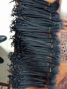 Tự nhiên màu đen 100% thực sự tóc con người afro kinky locs với xoăn kết thúc phần mở rộng có thể được nhuộm và tẩy trắng cho nam giới phụ nữ trẻ em - Product Image 4