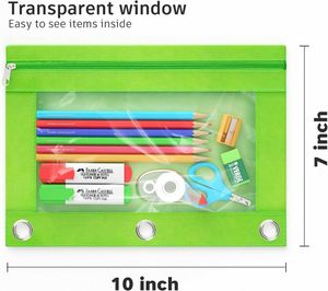 Clear Window <b>Binder</b> Pencil Pouch with Zipper Pulls Office & School Supplies for 3 <b>Ring</b> <b>Binders</b> - Product Image 5