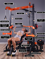 Équipement de fitness multifonctionnel pour sports à domicile Fashion Smith Machine Squat Rack Bench Press Haltérophilie Bed Gantry Bodybuilding