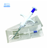 Micro-puces RFID injectables pour identification animale, seringue pour chiens, oiseaux, chats, animaux de compagnie, poissons, traceur