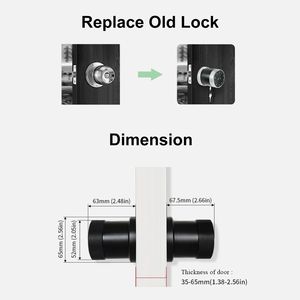 Akıllı TTlock App uzaktan kumanda elektronik dijital kilit şifre parmak baskı yuvarlak topuzu Tuya akıllı kapı kilidi - Product Image 4
