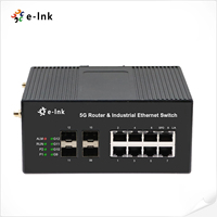 Commutateur Ethernet industriel avec routeur 5G, 8 ports Gigabit RJ45 10/100/1000M, 4 ports SFP 1.25G et 1 port Uplink 5G