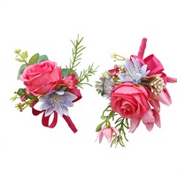 Arrangements floraux artificiels en tissu de roses faits à la main pour mariages, événements professionnels, inaugurations, corsages de poignet et boutonnières