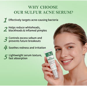 เซรั่มกำจัดสิวผสมซัลเฟอร์ 20% สำหรับผิวหน้า <span class=keywords><strong>ลด</strong></span>รอยสิว สำหรับวัยรุ่นและผู้ใหญ่ที่มีผิวมัน ผู้ผลิตขายส่ง - Product Image 2