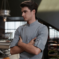 Combinaisons de chef pour hommes à manches longues, automne/hiver, quatre saisons, vêtements de cuisine pour boulangerie, restaurant, uniformes de restaurant et de bar