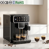 Machine à café expresso commerciale entièrement automatique, écran tactile intelligent, pression de la pompe 15 bars, 1350W