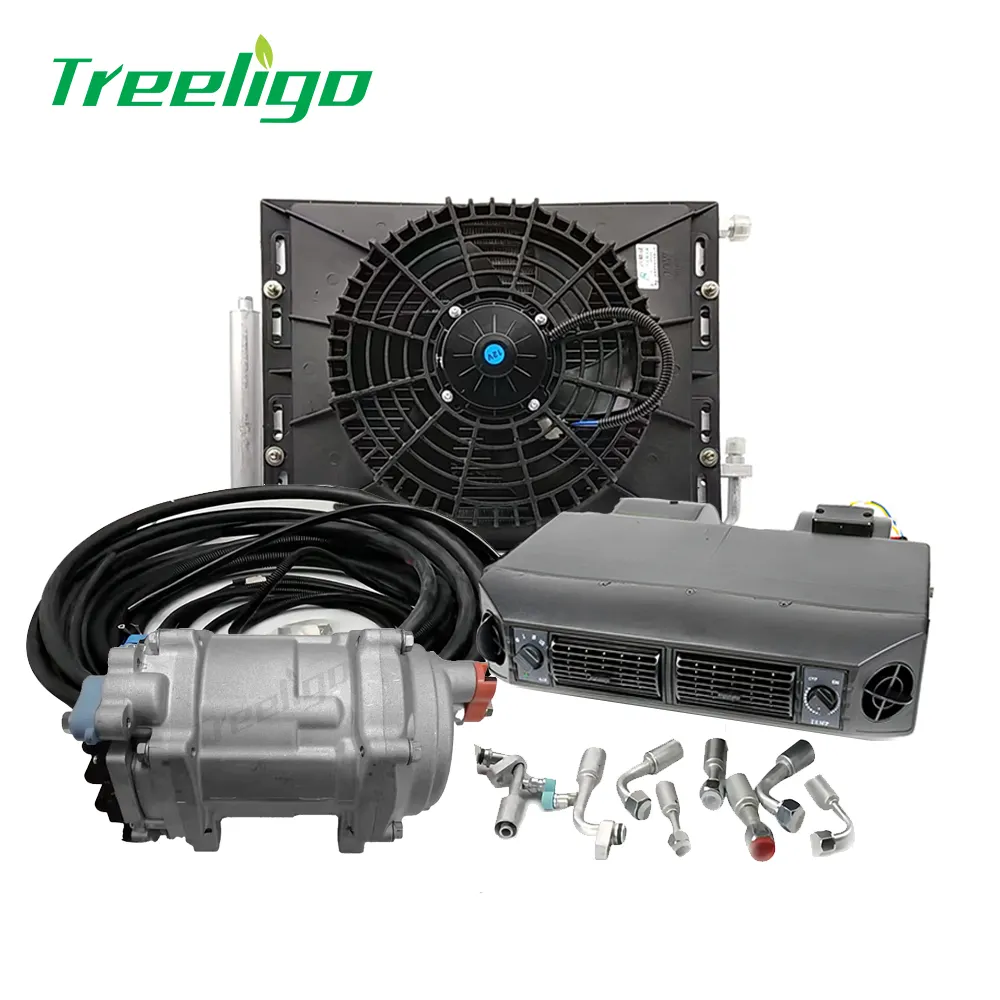 Ar condicionado automotivo universal, 12v/24v, resfriamento de carro, kit com compressor elétrico, unidade evaporadora, para veículo, imperdível