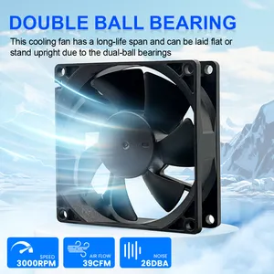 3.15inch 80x80x25 Sleeve Bearing 5v 80mm 8025 computer case mini dc fan 12v axial flow cooling fan
