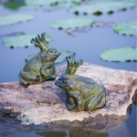 Statue de grenouille prince en fonte vintage européenne, décoration de jardin et de maison