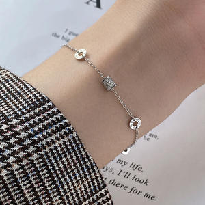 Luxury 18 Gold Plated S925 Sterling Silver Zircon Small <strong>Waist</strong> Geometric Adjustable Women's <strong>Bracelet</strong> - Product Image 2