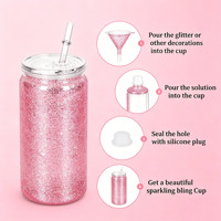 Gobelet en plastique transparent de 16 oz avec paille et couvercle en silicone de bambou, réutilisable, écologique, idéal pour les cadeaux promotionnels, les fêtes à domicile et le bricolage