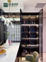 ARET Meuble de présentation de vin moderne sur mesure, étagères en verre, éclairage LED, comptoir de bar, mobilier de luxe pour la maison, garantie de 5 ans