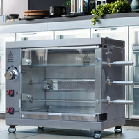 Machine à rôtir au gaz verticale en acier inoxydable à 3 niveaux pour restaurant commercial, four à rôtir avec rotation à 360°